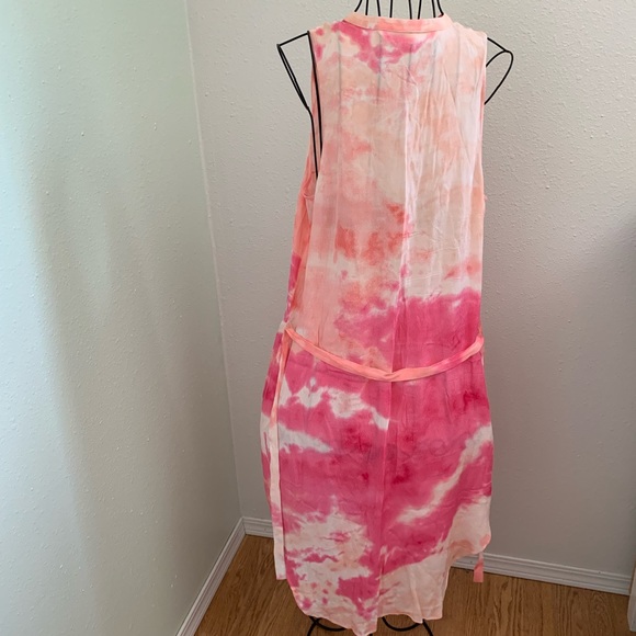 button up tank dress, pink tie dye, belt, - Picture 11 of 13
